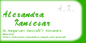 alexandra kanicsar business card